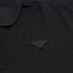 Prada Polo Designer Schwarz Herren Baumwolle – Nahaufnahme-1
