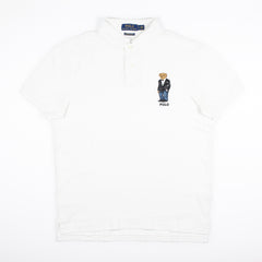 Polo Ralph Lauren Teddybär Polo Shirt Hemd Kragen Weiß Bär Premium
