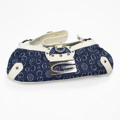 Gussaci Y2K Shoulder Bag White Dark Denim