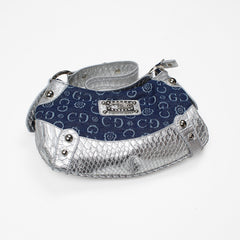 Gussaci Vintage Hobo Bag Silvery Dark Denim
