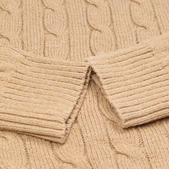 Ralph Lauren Knit Zopfmuster Beige Herren Baumwolle – Nahaufnahme-2