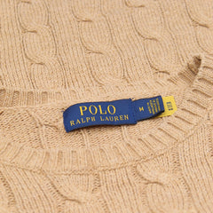 Ralph Lauren Knit Zopfmuster Beige Herren Baumwolle – Nahaufnahme-3