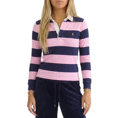 Ralph Lauren Polo Chief Keef Marineblau Pink Damen Baumwolle – Tragefoto_1