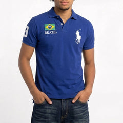 Ralph Lauren Polo Chief Keef Marineblau Weiß Herren Baumwolle