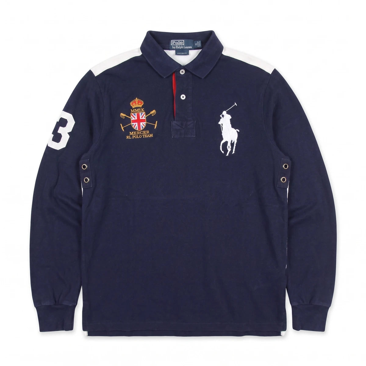 Ralph Lauren Polo Chief Keef Marineblau Weiß Herren Baumwolle – Vorderansicht