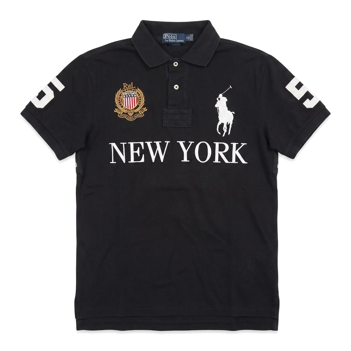 Ralph Lauren Polo Chief Keef Schwarz Weiß Herren Baumwolle – Vorderansicht