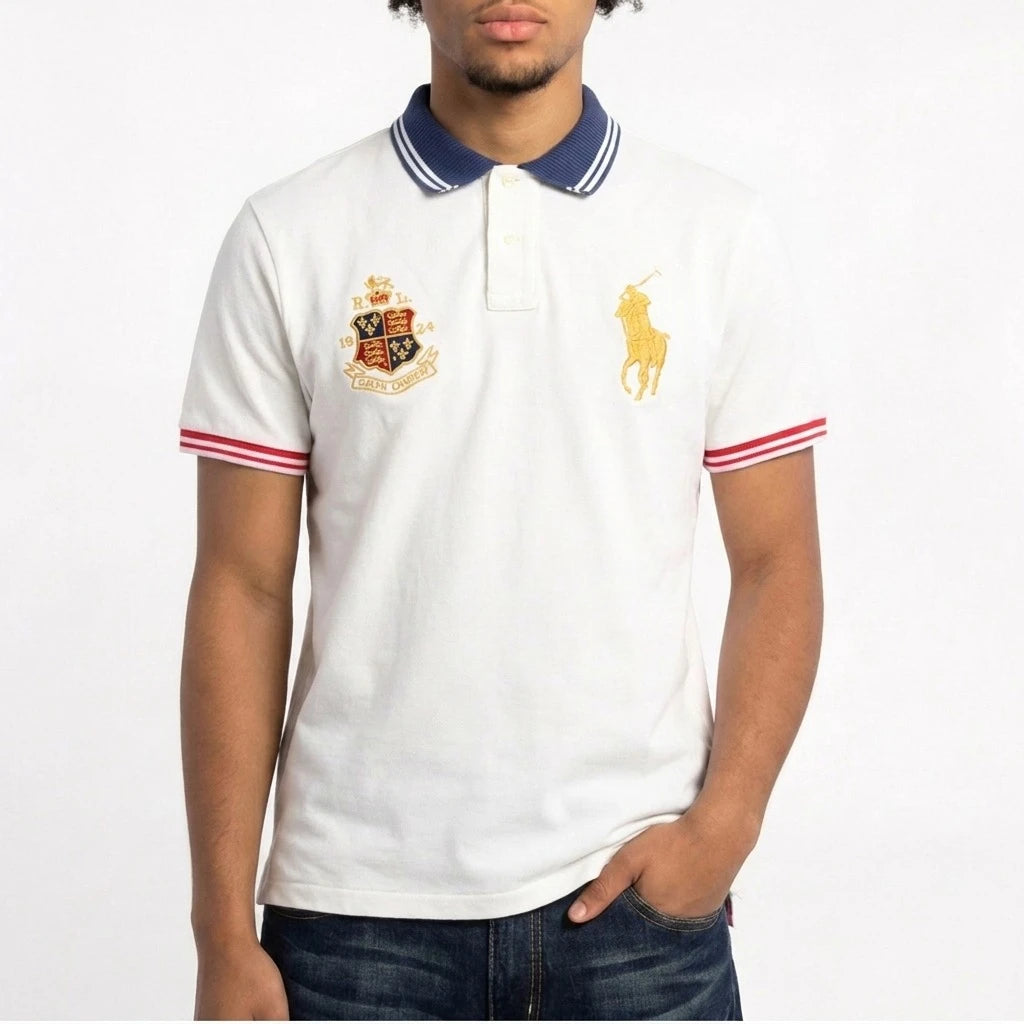 Ralph Lauren Polo Chief Keef Weiß Gold Herren Baumwolle