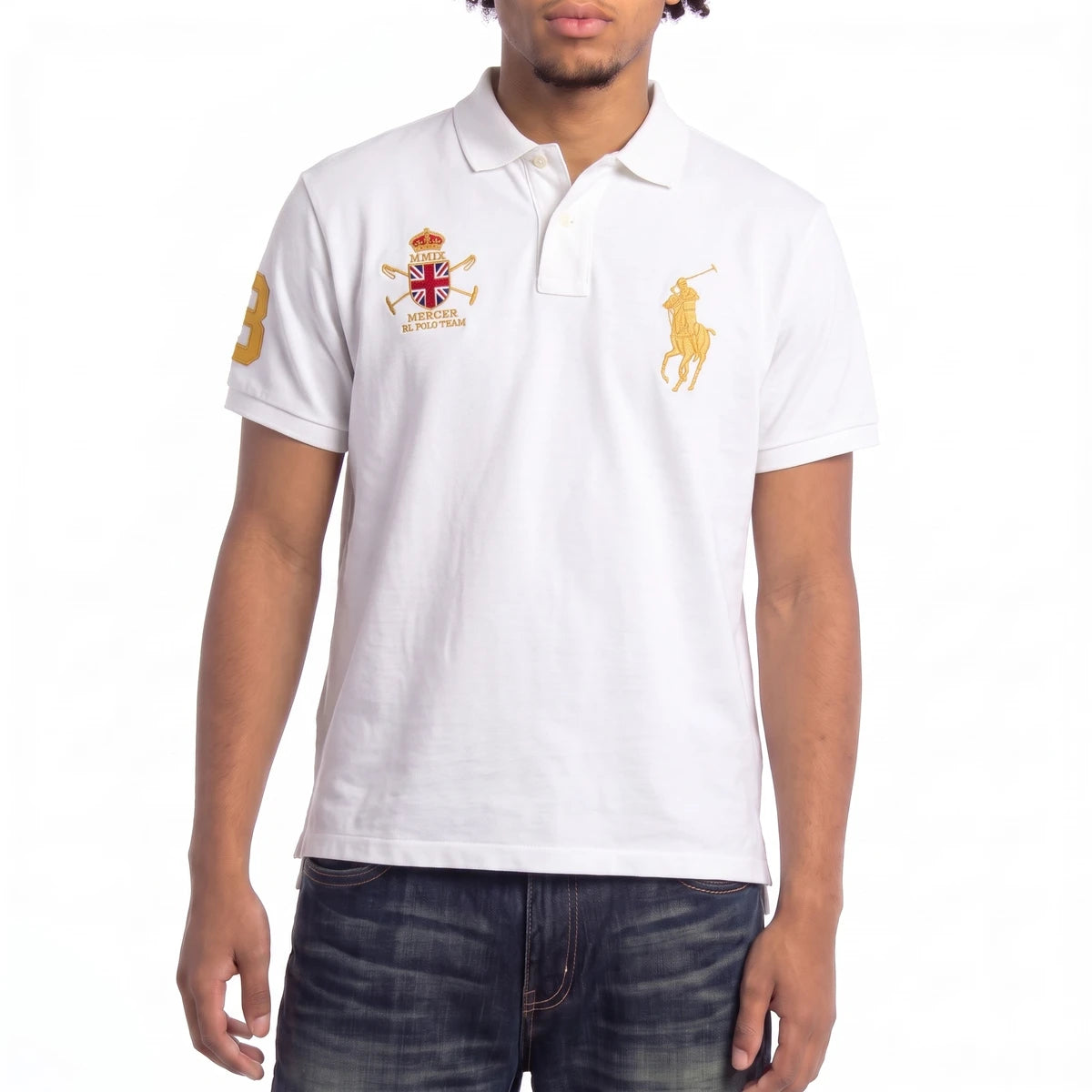Ralph Lauren Polo Chief Keef Weiß Gold Herren Baumwolle – Tragefoto_1