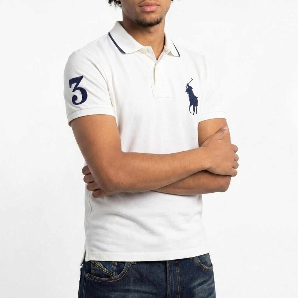 Ralph Lauren Polo Chief Keef Weiß Marineblau Herren Baumwolle