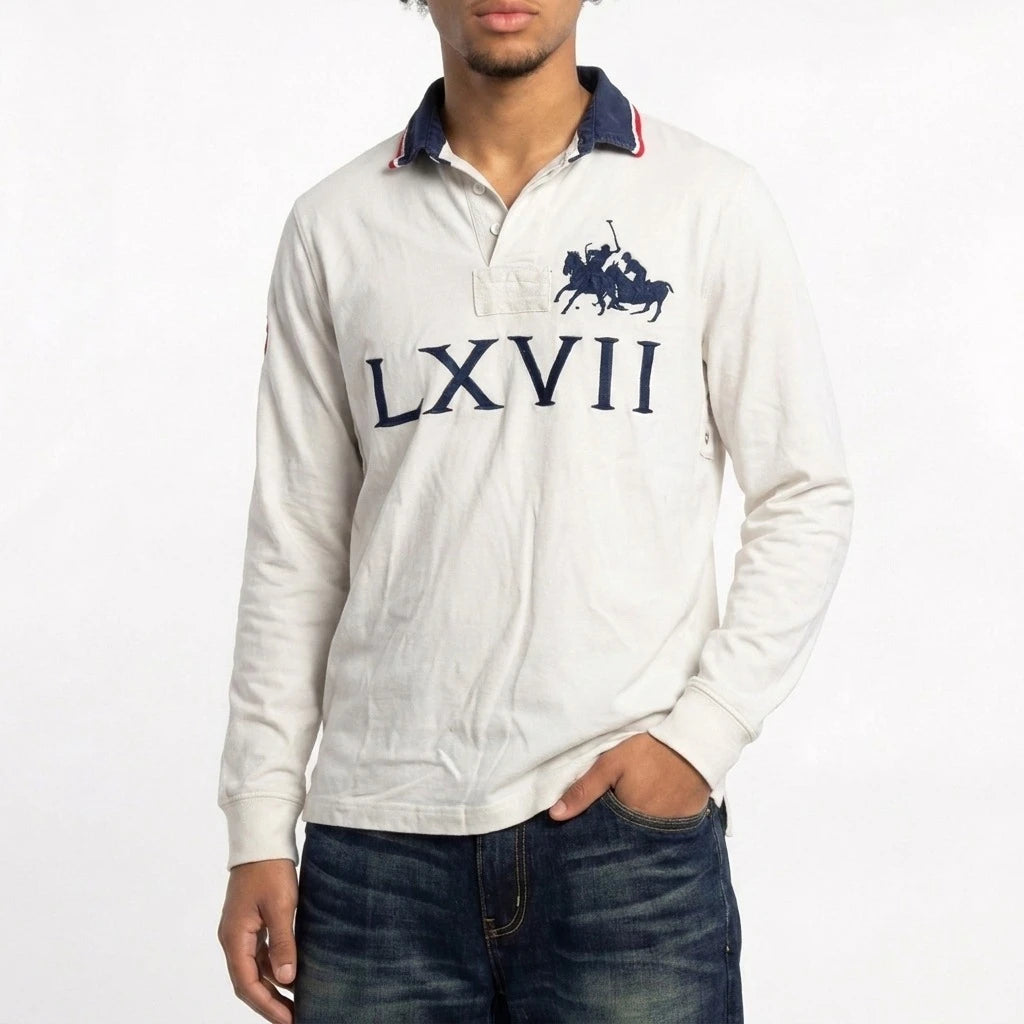 Ralph Lauren Polo Chief Keef Weiß Marineblau Herren Baumwolle
