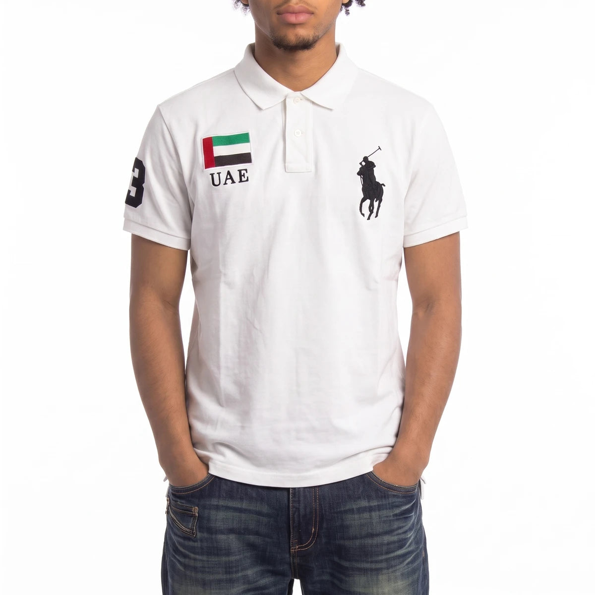 Ralph Lauren Polo Chief Keef Weiß Schwarz Herren Baumwolle – Tragefoto_1