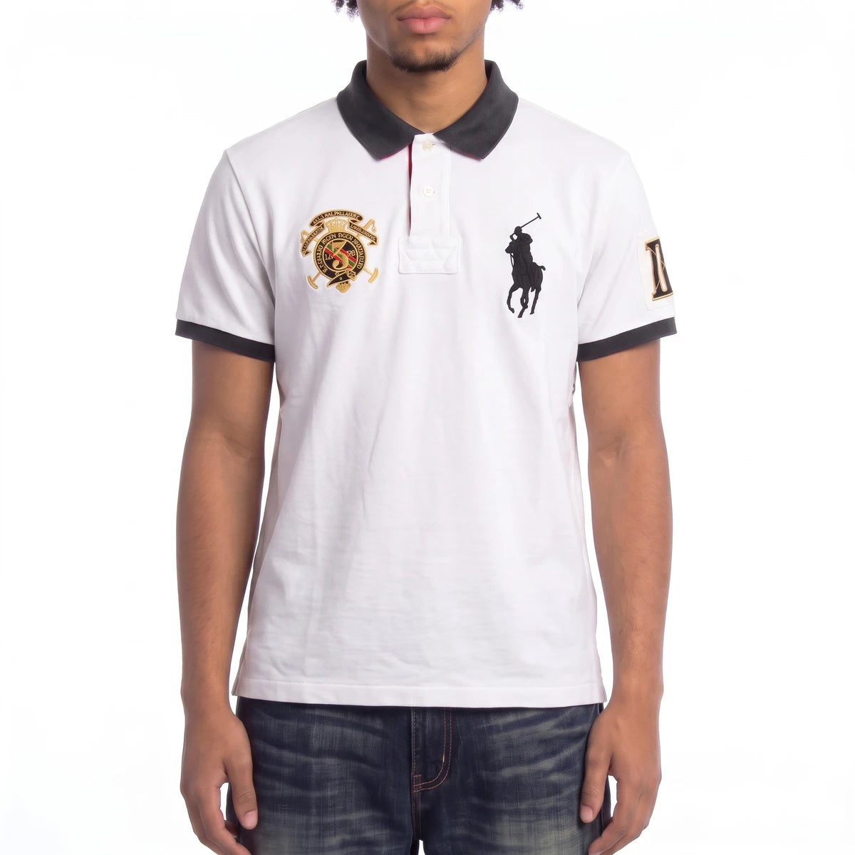Ralph Lauren Polo Chief Keef Weiß Schwarz Herren Baumwolle – Tragefoto_1