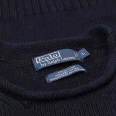 Ralph Lauren Sweater Knit Marineblau Rot Herren Baumwolle, Leinen, Seide – Nahaufnahme-3