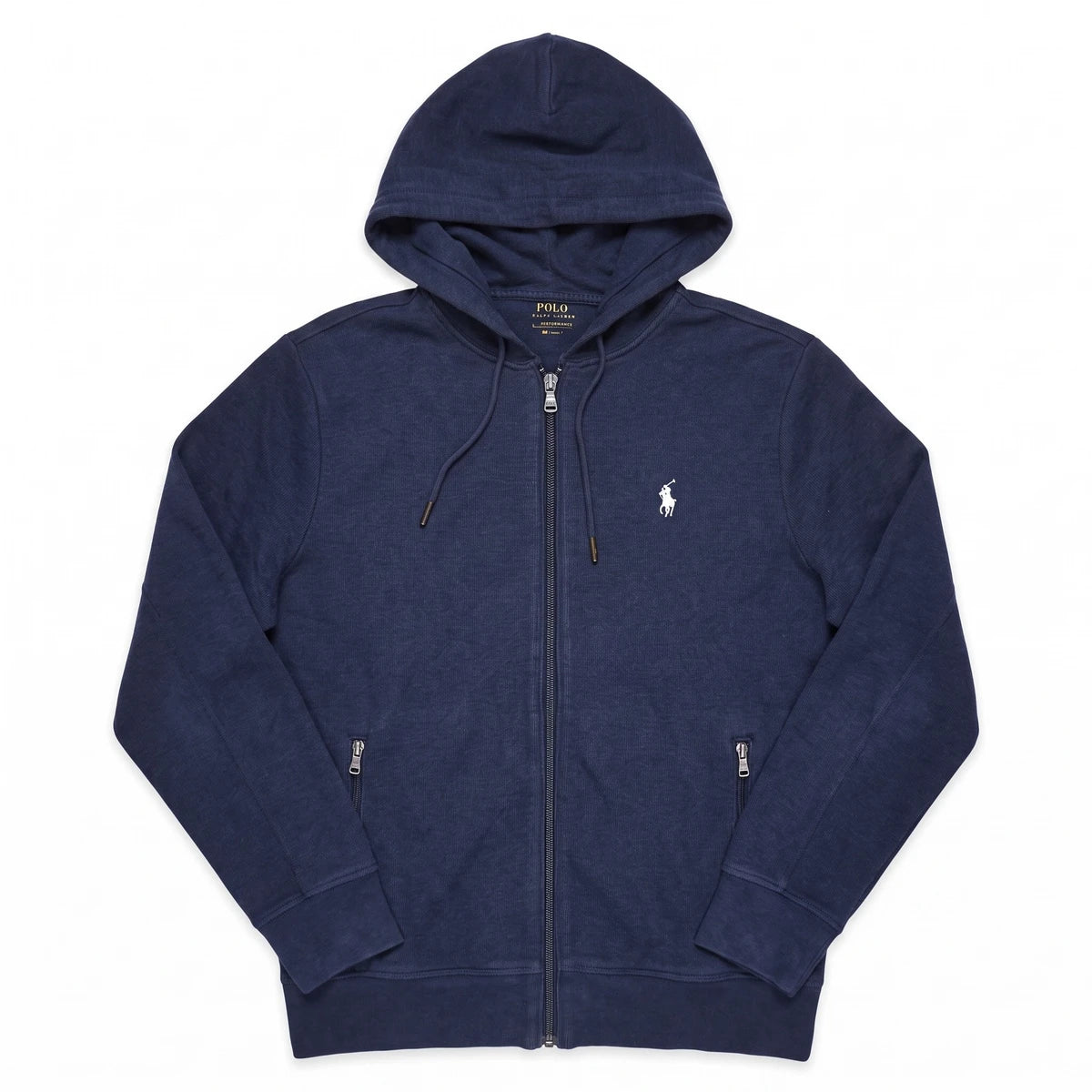 Ralph Lauren Zipper Pasha Marineblau Weiß Herren Baumwolle – Vorderansicht