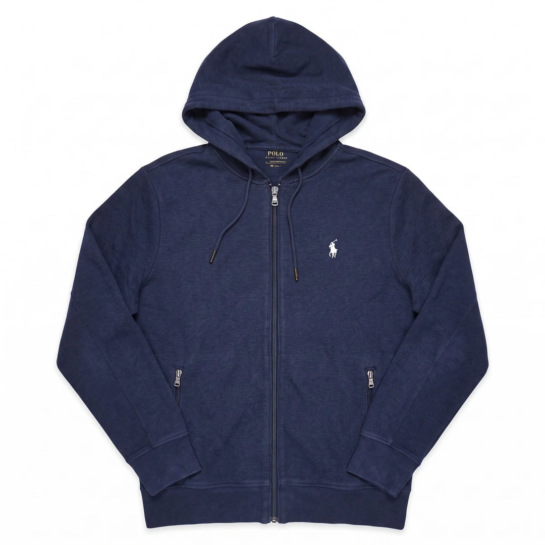 Ralph Lauren Zipper Pasha Marineblau Weiß Herren Baumwolle – Vorderansicht