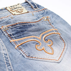 Rock Revival Jeans Straight Blau Herren Baumwolle, Elasthan – Nahaufnahme-1