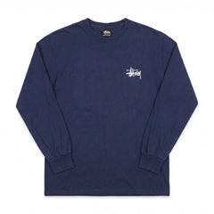 Stüssy T-Shirt Y2K Marineblau Weiß Herren Baumwolle – Vorderansicht