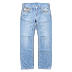True Religion Jeans Straight Hellblau Blau Herren Baumwolle – Vorderansicht
