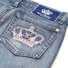 Victoria Beckham Jeans Bootcut Blau Damen Baumwolle – Nahaufnahme-1