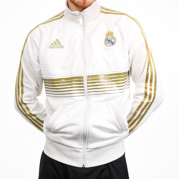 Adida Real Madrid Vintage Trainingsjacke GroBe M Herren WeiB Gold VintageR2