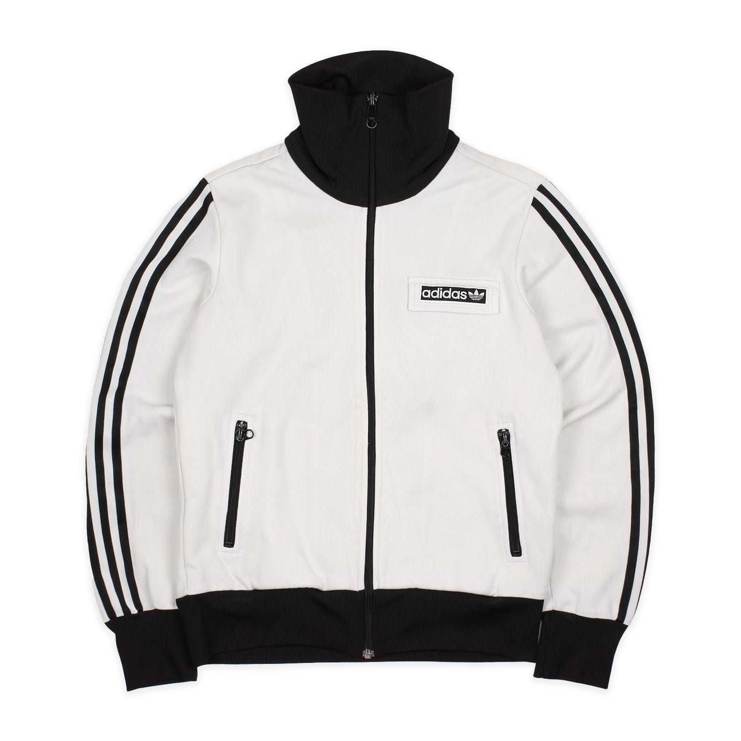 Adidas Beckenbauer Vintage Trackjacket in Weiß Schwarz Größe M