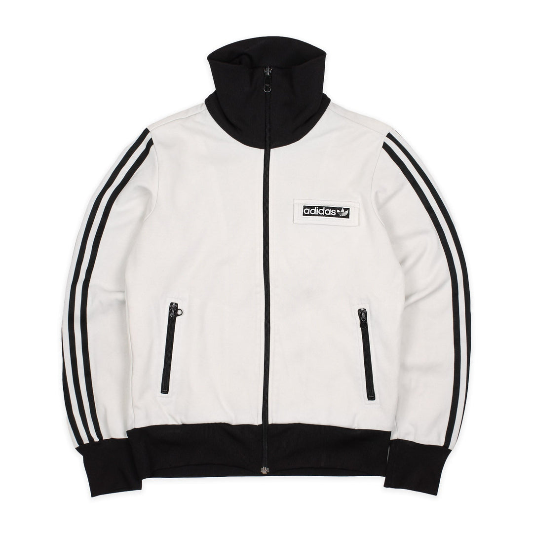 Adidas Beckenbauer Vintage Trackjacket in Weiß Schwarz Größe M