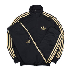 Adidas Firebird Trainingsanzug in Schwarz Gold Größe S