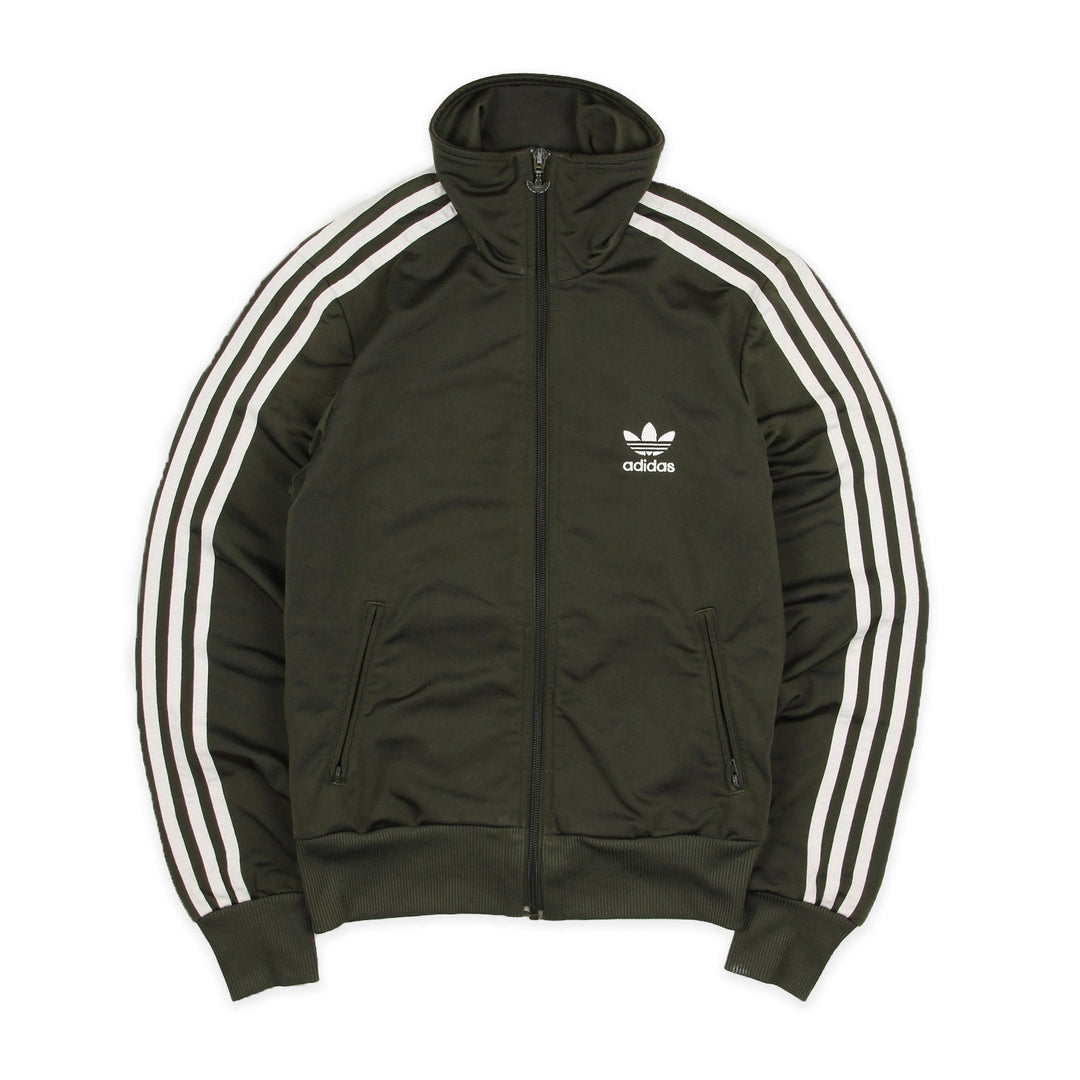 Adidas Firebird Vintage Trackjacket in Oliv Weiß Größe S