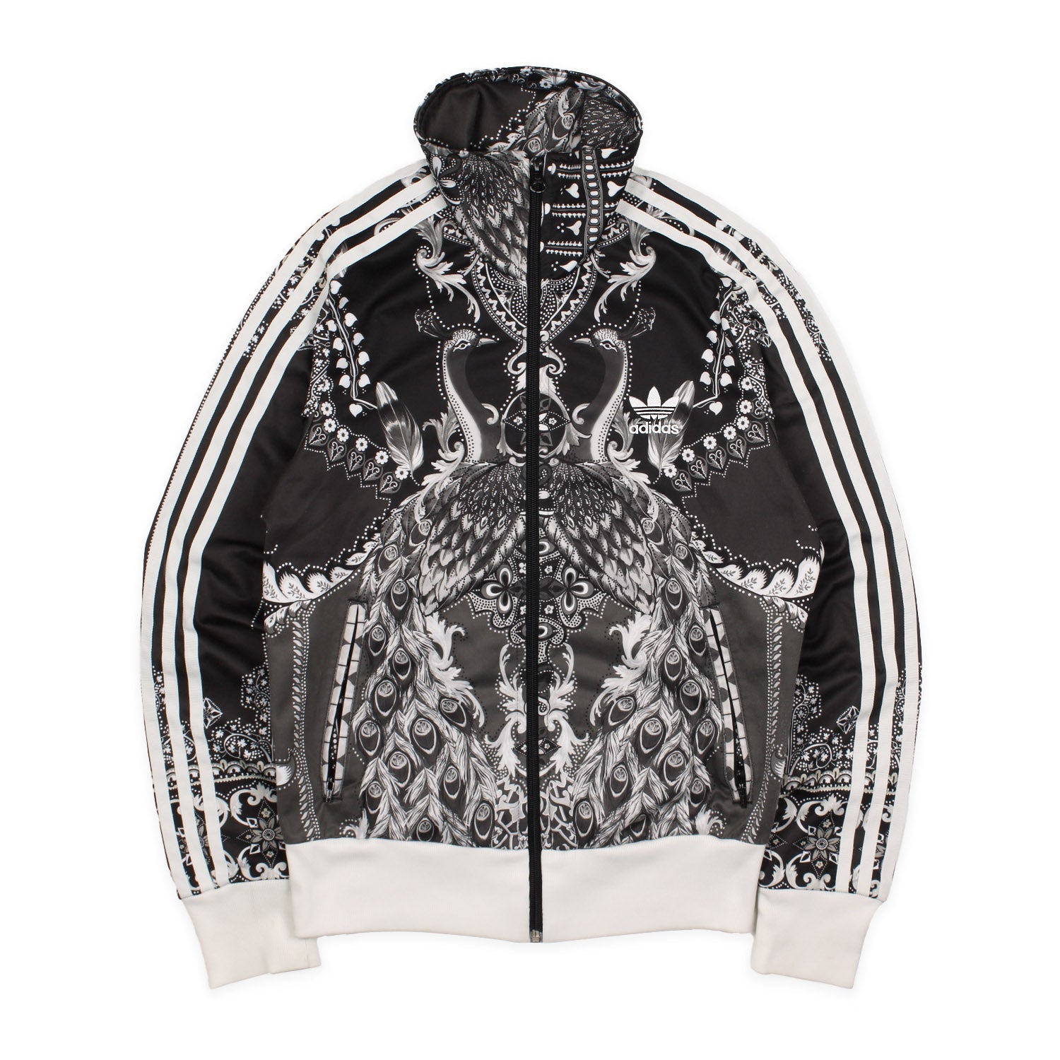 Adidas Firebird Vintage Trackjacket in Schwarz Weiß Größe S