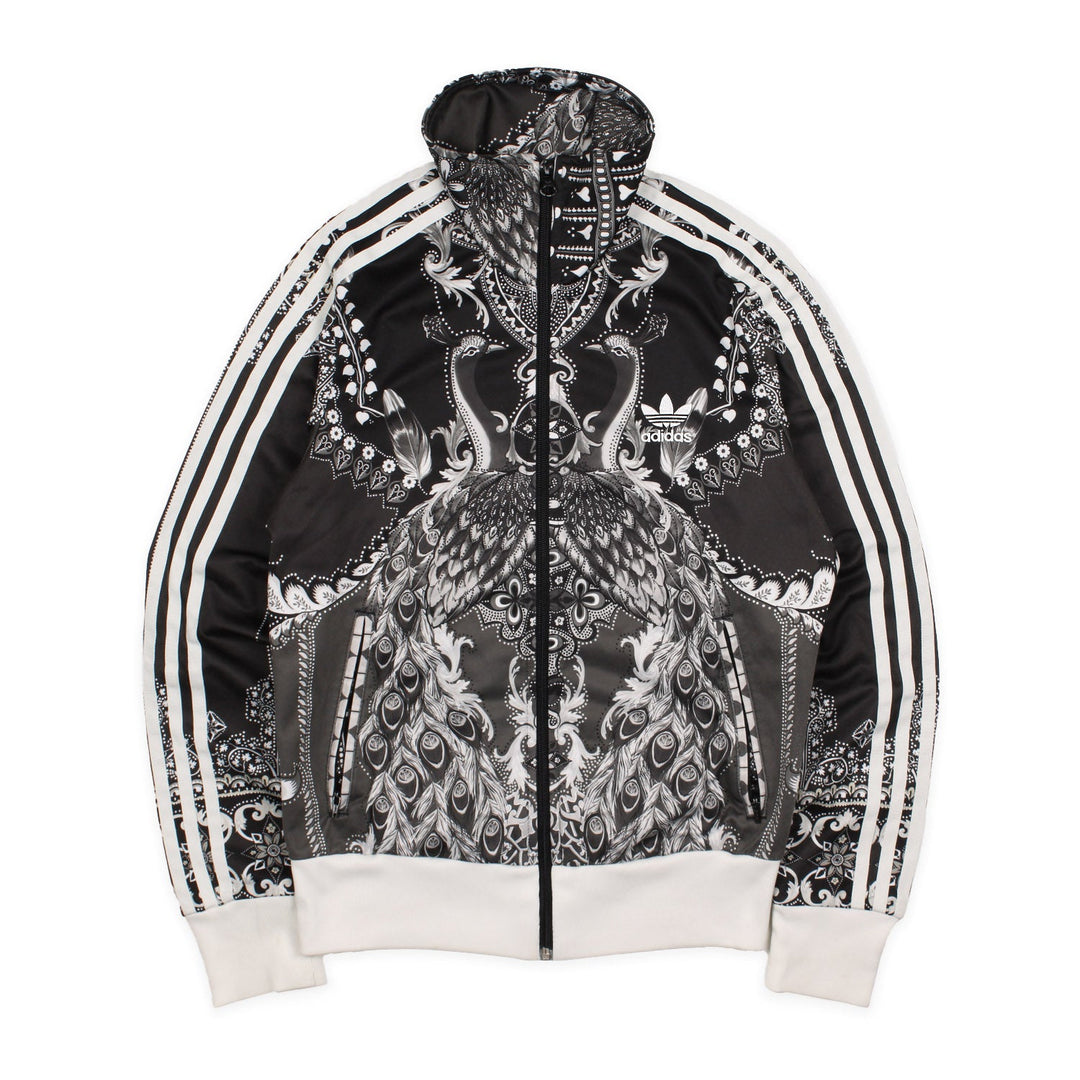 Adidas Firebird Vintage Trackjacket in Schwarz Weiß Größe S