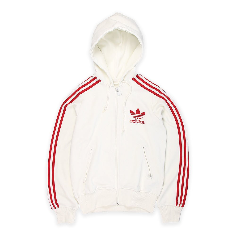 Adidas Firebird Vintage Zipper Hoodie - Farbe: White - Größe: M - VintageR2