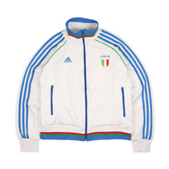 Adidas Italien Zipper in Weiß Blau Größe L