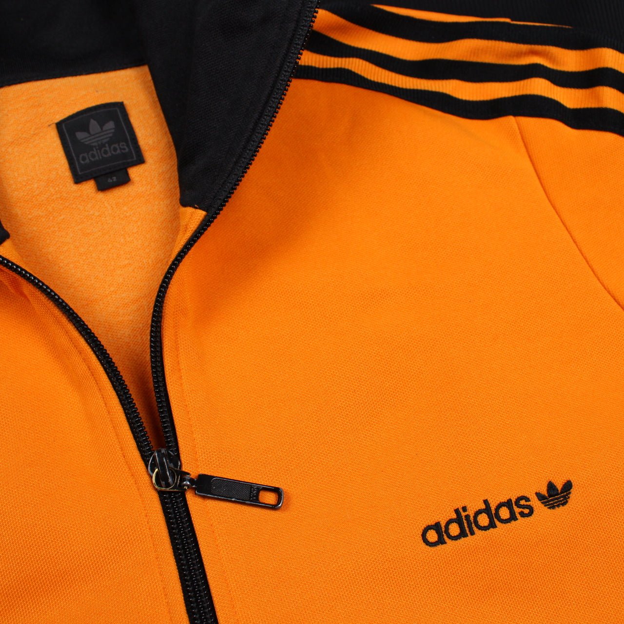 Adidas Retro Beckenbauer Jacke GroBe S Unisex Orange Schwarz VintageR2