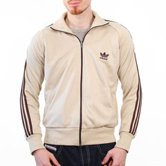 Adidas Retro Sportjacke - Farbe: Beige - Größe: M - VintageR2