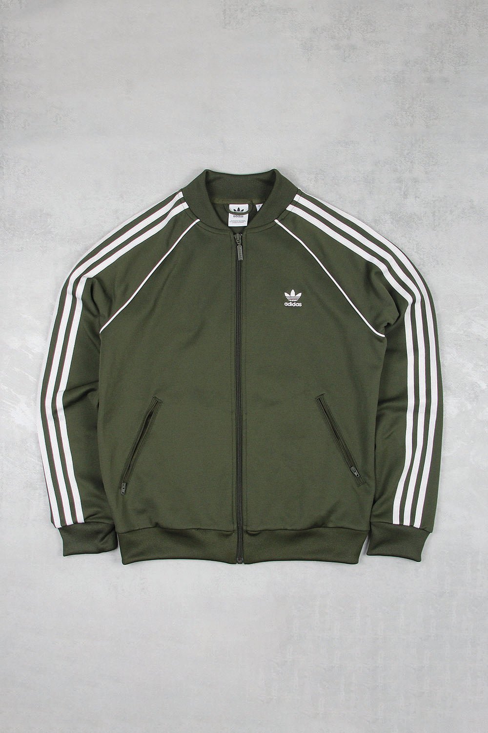Adidas Sportjacke Trefoil - Farbe: Olive - Größe: S - VintageR2