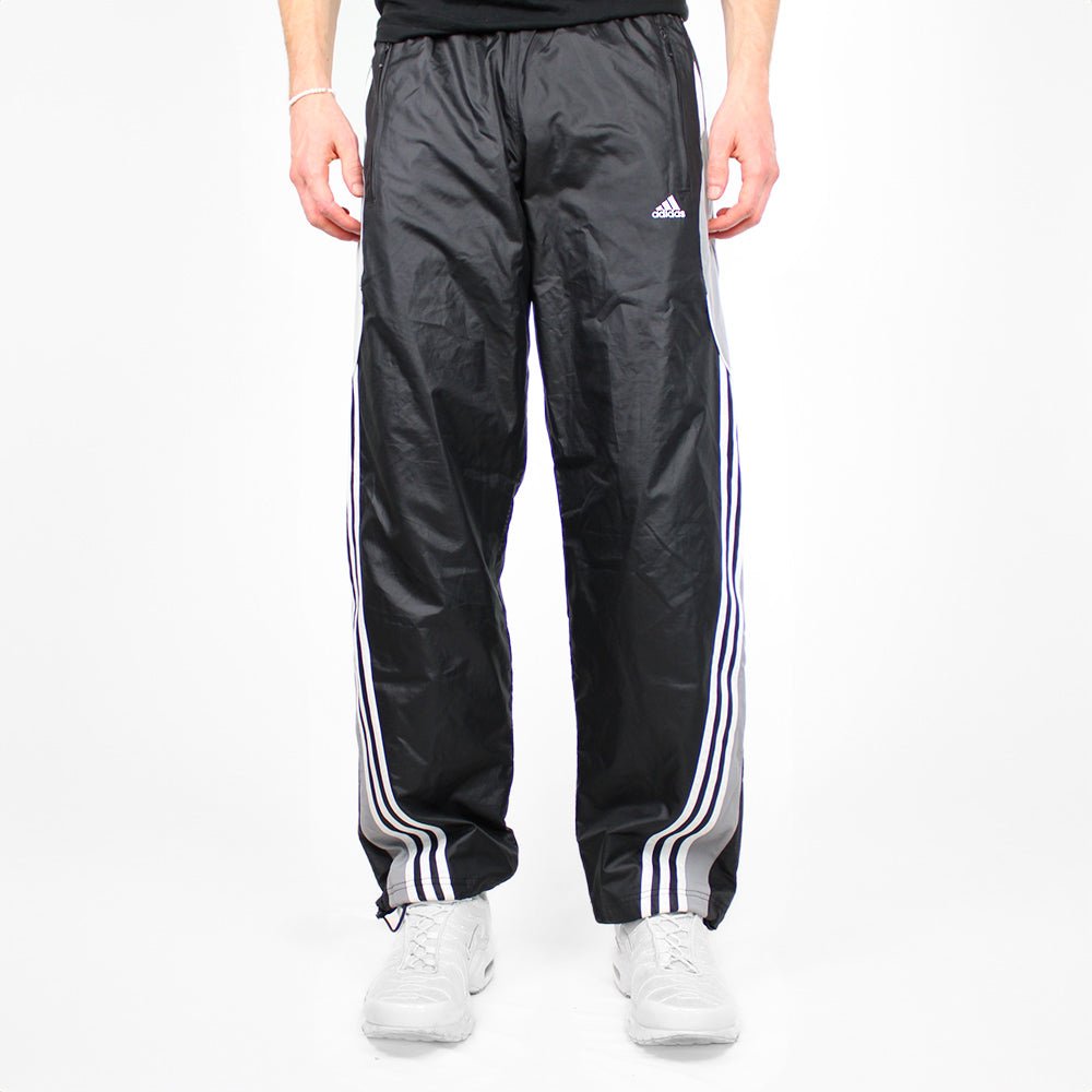 Adidas Vintage Baggy Glanz Trackpants - Farbe: Black - Größe: M - VintageR2