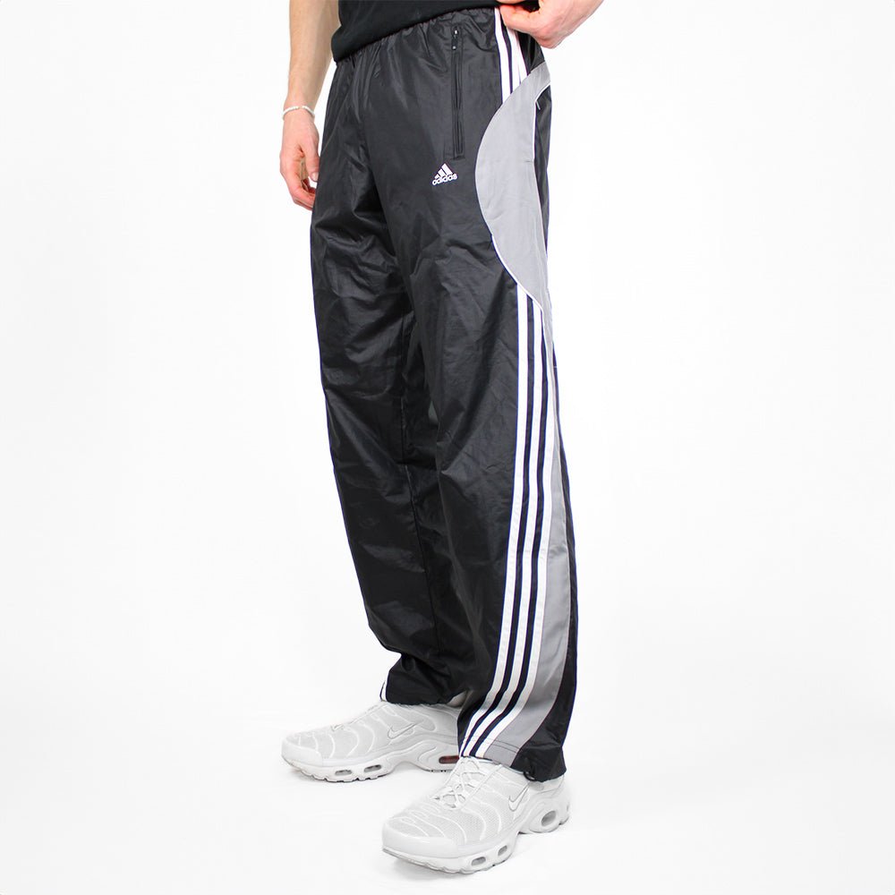 Adidas Vintage Baggy Glanz Trackpants - Farbe: Black - Größe: M - VintageR2