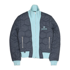 Adidas Vintage Winterjacke in Grau Hellblau Größe S