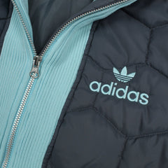 Adidas Vintage Winterjacke in Grau Hellblau Größe S