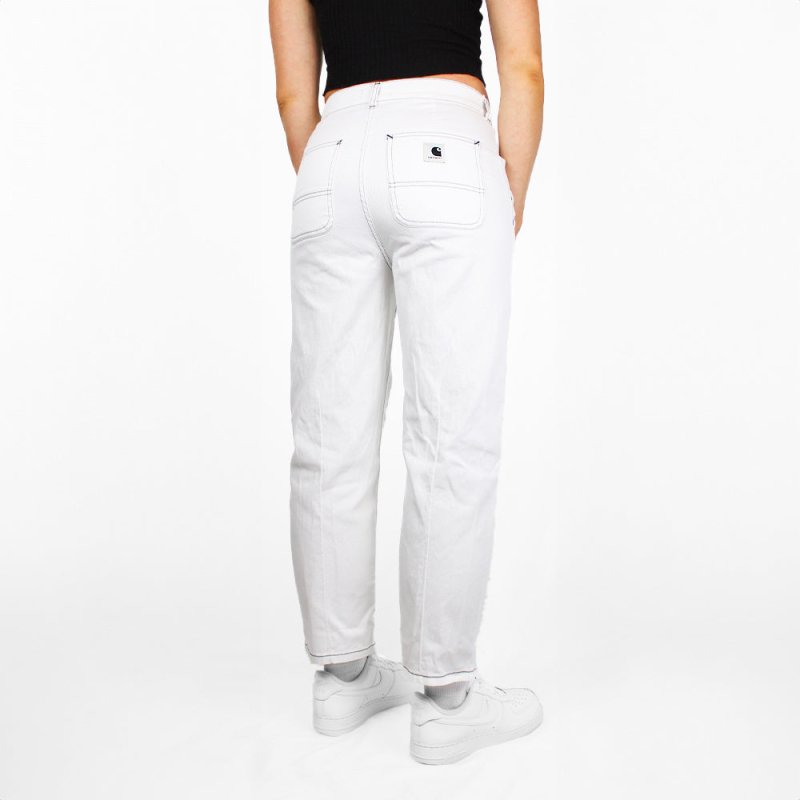 Carhartt WIP Armanda Pant Rigid Schwarze Naht - Farbe: White - Größe: M - VintageR2