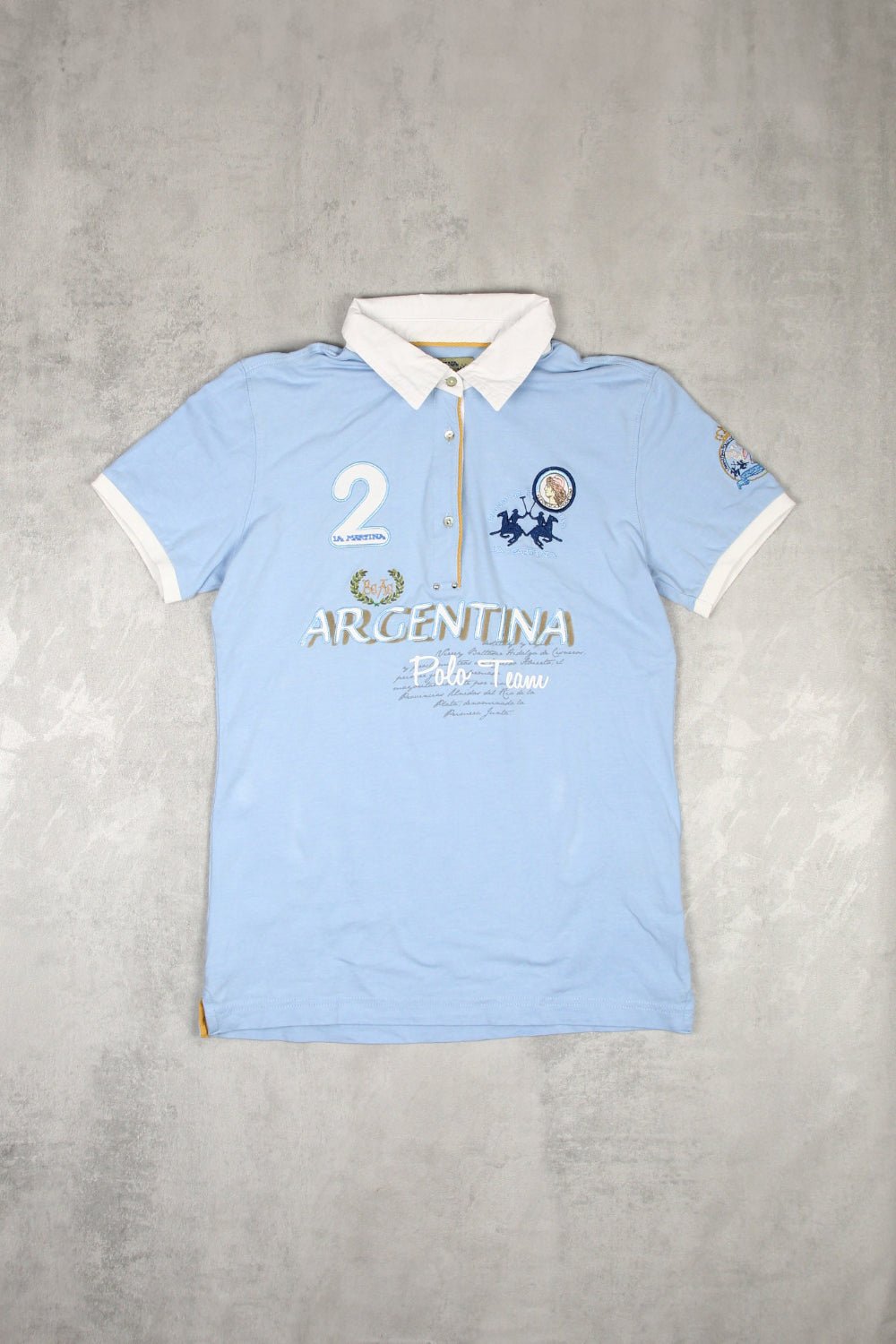 Chief Keef Argentina Polo Shirt - Farbe: LightSkyBlue - Größe: S - VintageR2