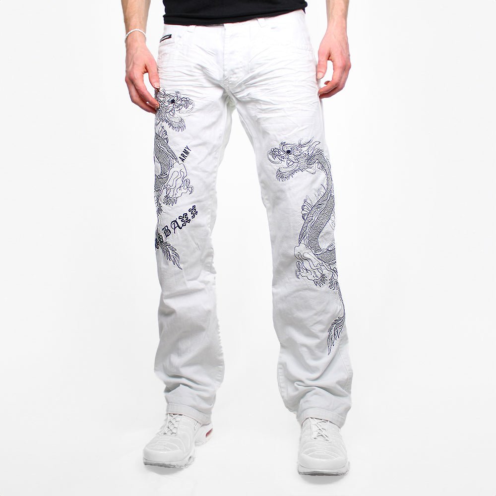 Cipo & Baxx Vintage Drachen Jeans - Farbe: White - Größe: L - VintageR2