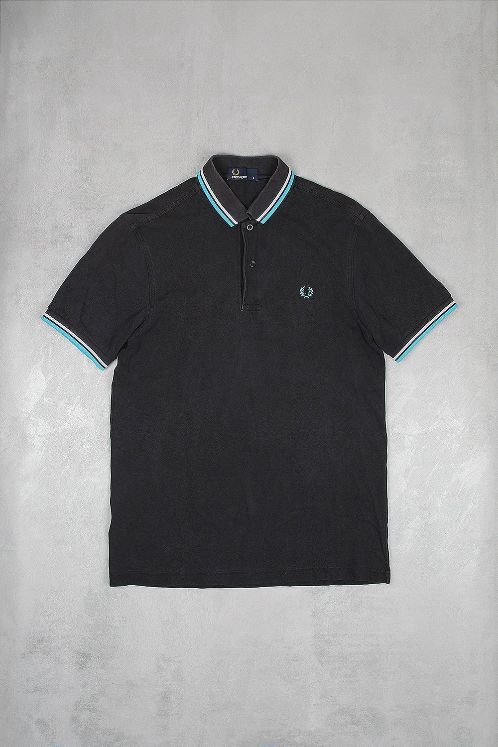 Fred Perry Streifen Polo Shirt - Farbe: Black - Größe: M - VintageR2