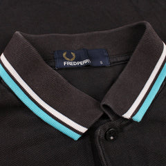 Fred Perry Streifen Polo Shirt - Farbe: Black - Größe: M - VintageR2