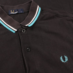 Fred Perry Streifen Polo Shirt - Farbe: Black - Größe: M - VintageR2
