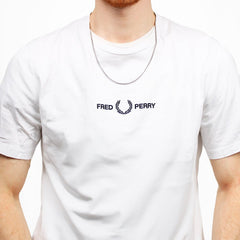 Fred Perry T - Shirt Sticklogo - Farbe: White - Größe: M - VintageR2