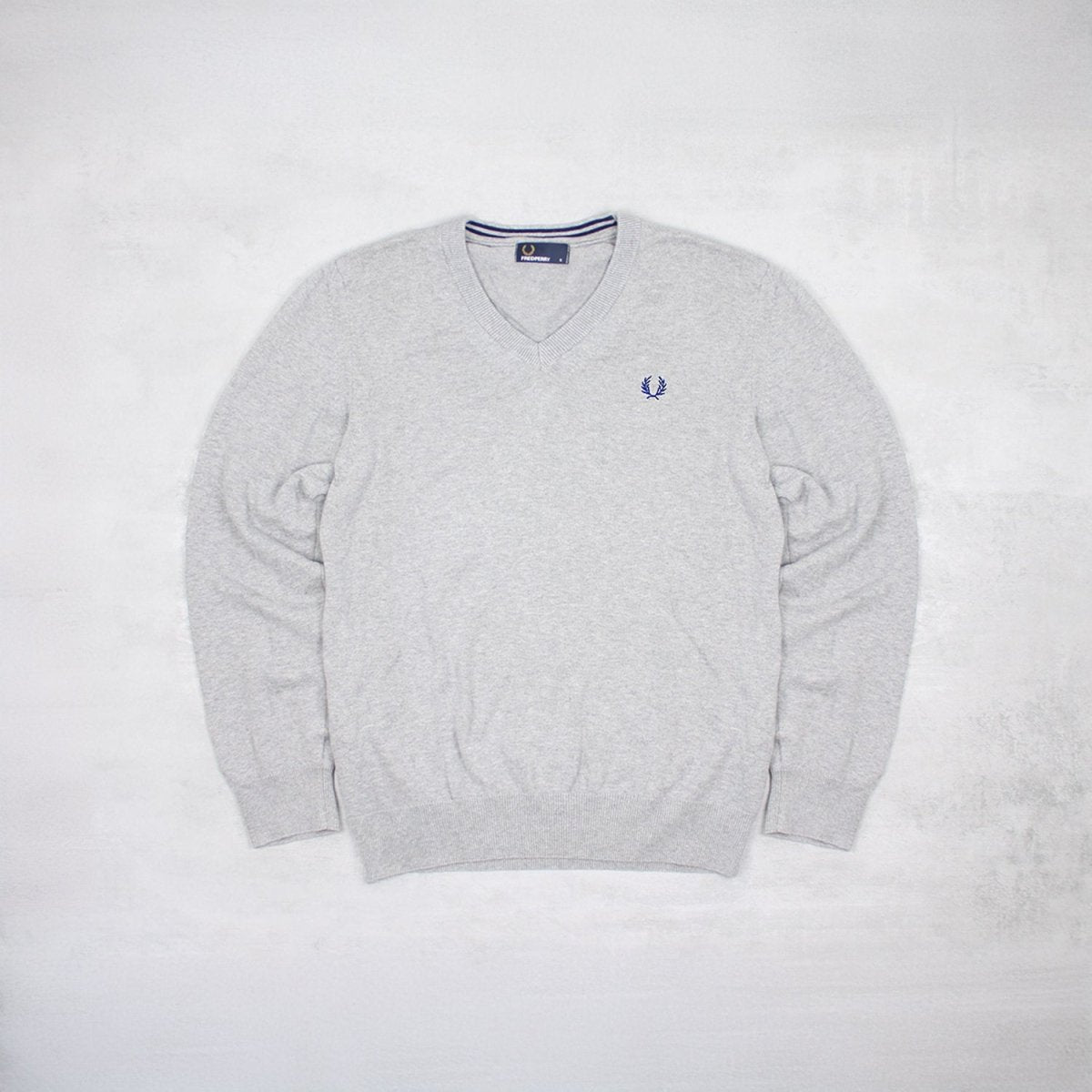 Fred Perry V-Kragen Sweatshirt - Farbe: Grey - Größe: S - VintageR2