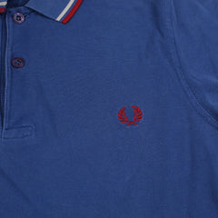 Fred Perry Vintage Polo in Blau Weiß Rot Größe S