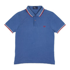 Fred Perry Vintage Polo in Blau Weiß Rot Größe S