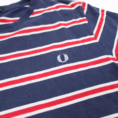 Fred Perry Vintage T-Shirt Gestreift - Farbe: Navy - Größe: L - VintageR2
